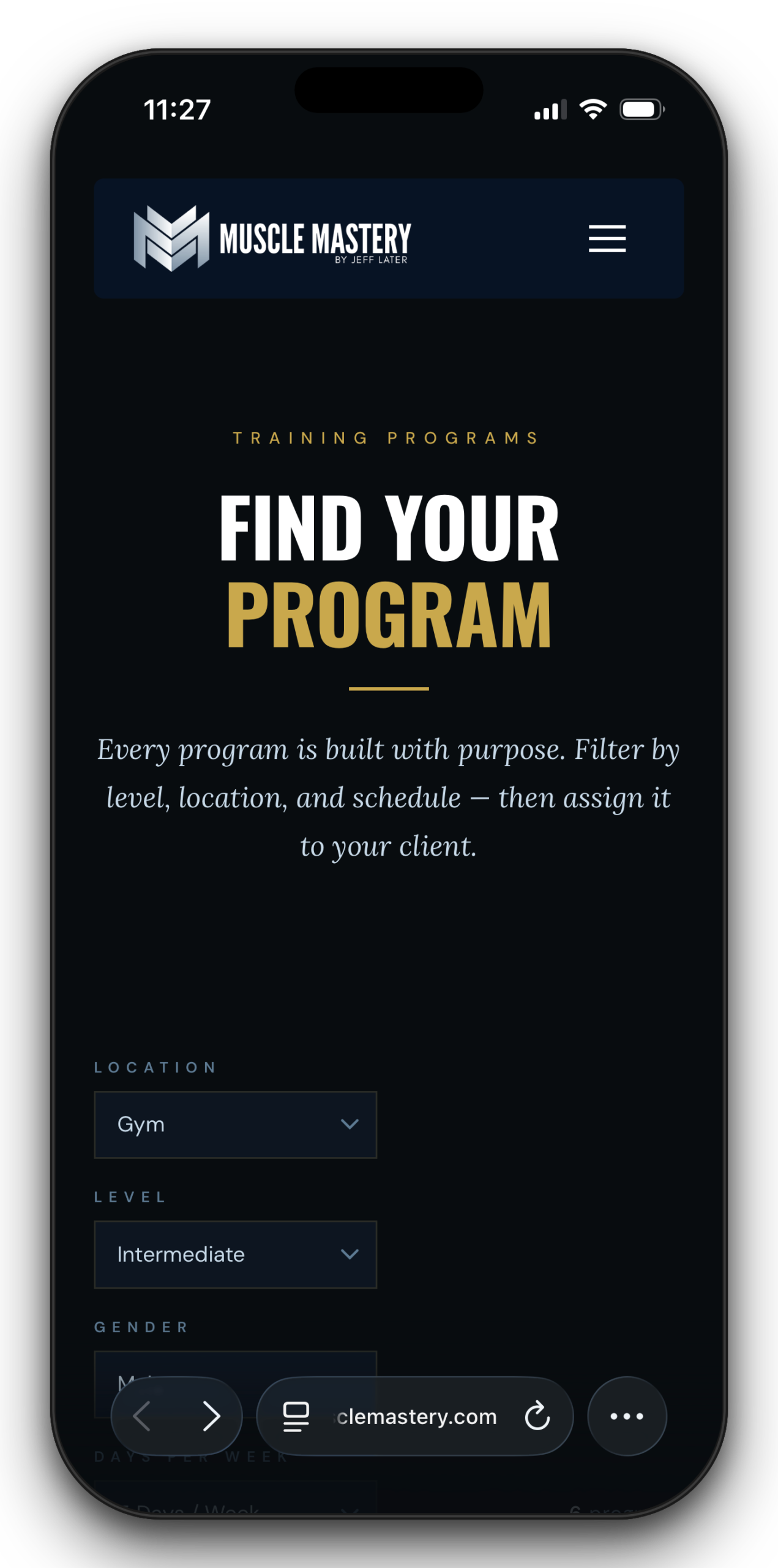 Find Your Training Program in The Method app