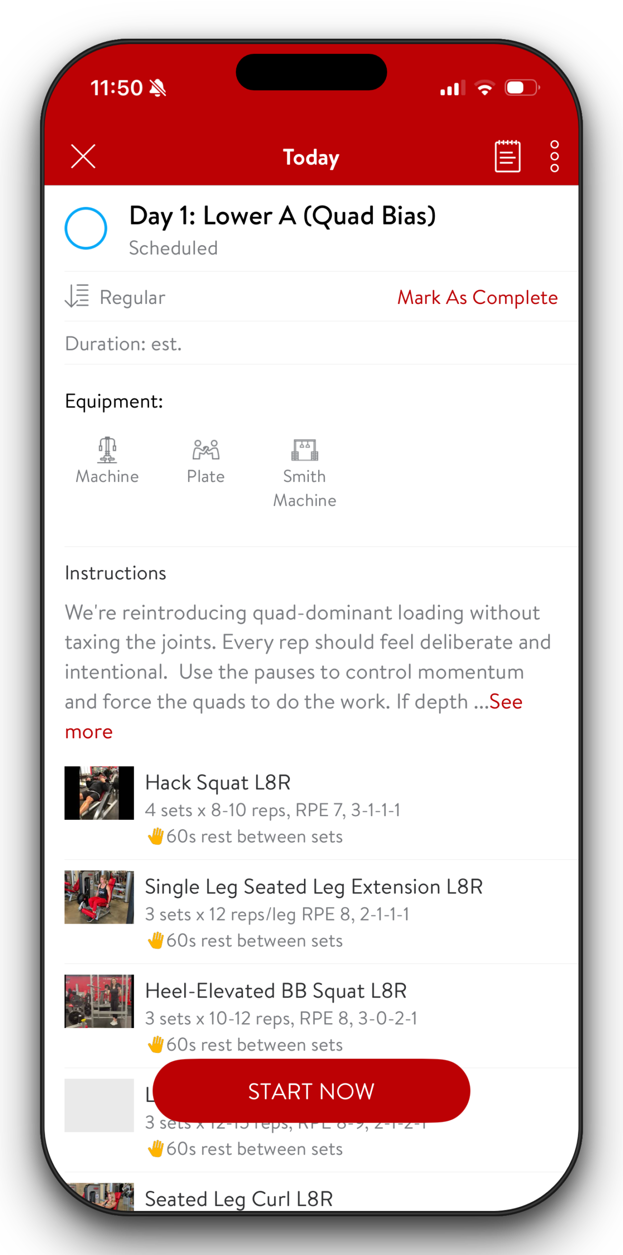 Inside a workout in The Method app
